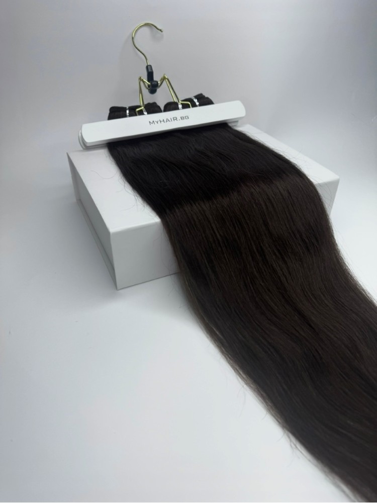 65 cm păr natural indian - șaten închis #1A