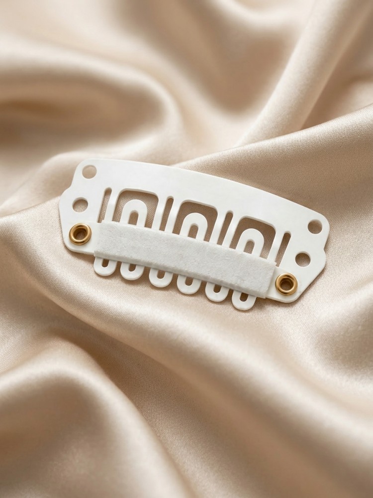 Clips alb pentru păr 28 mm