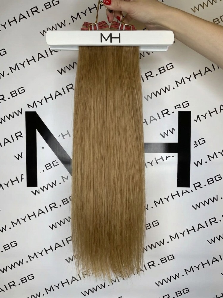 55 cm tresă din păr natural slav - blond închis #8.1