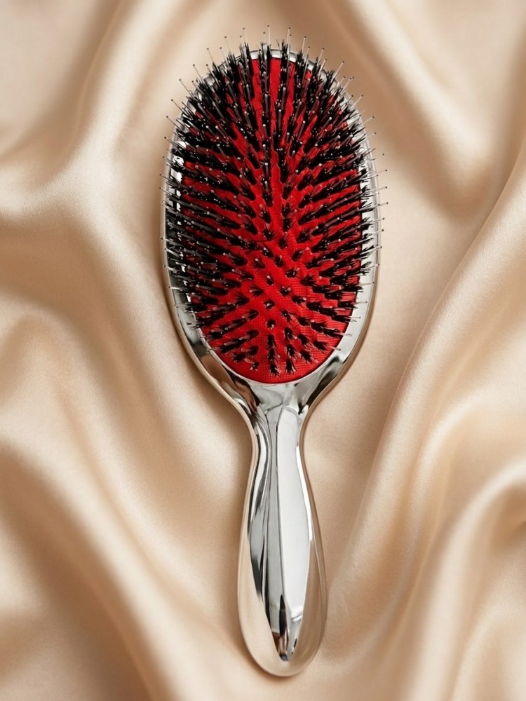 Четка за коса MyHAIR с глигански косъм – Сребърна