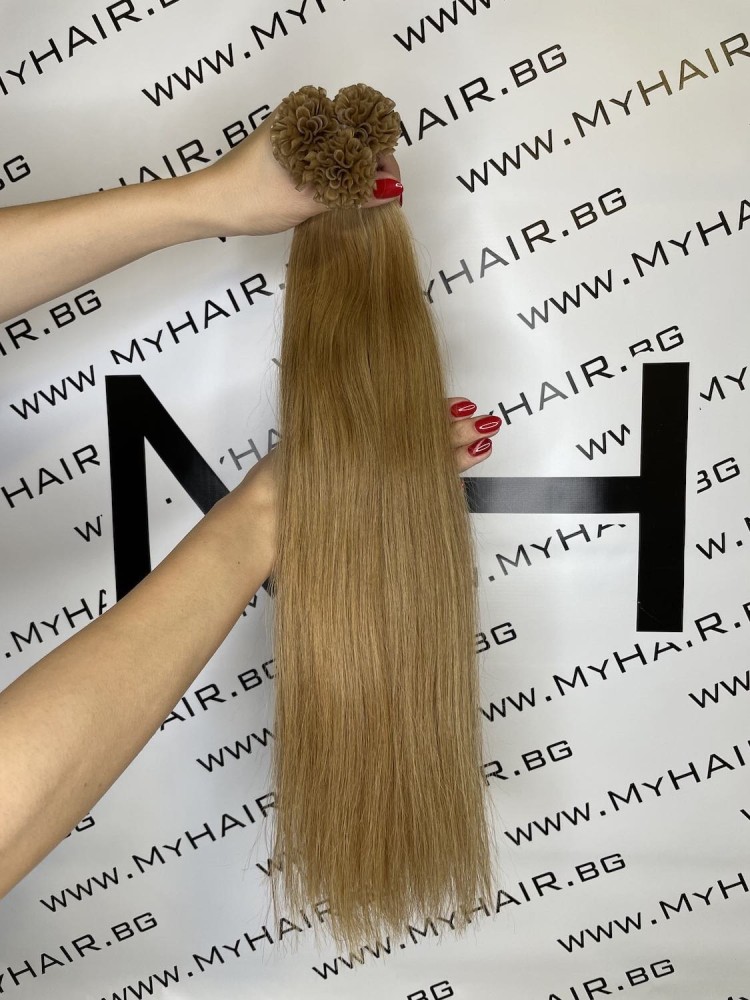 50 cm extensii cu keratină - blond închis #8.1